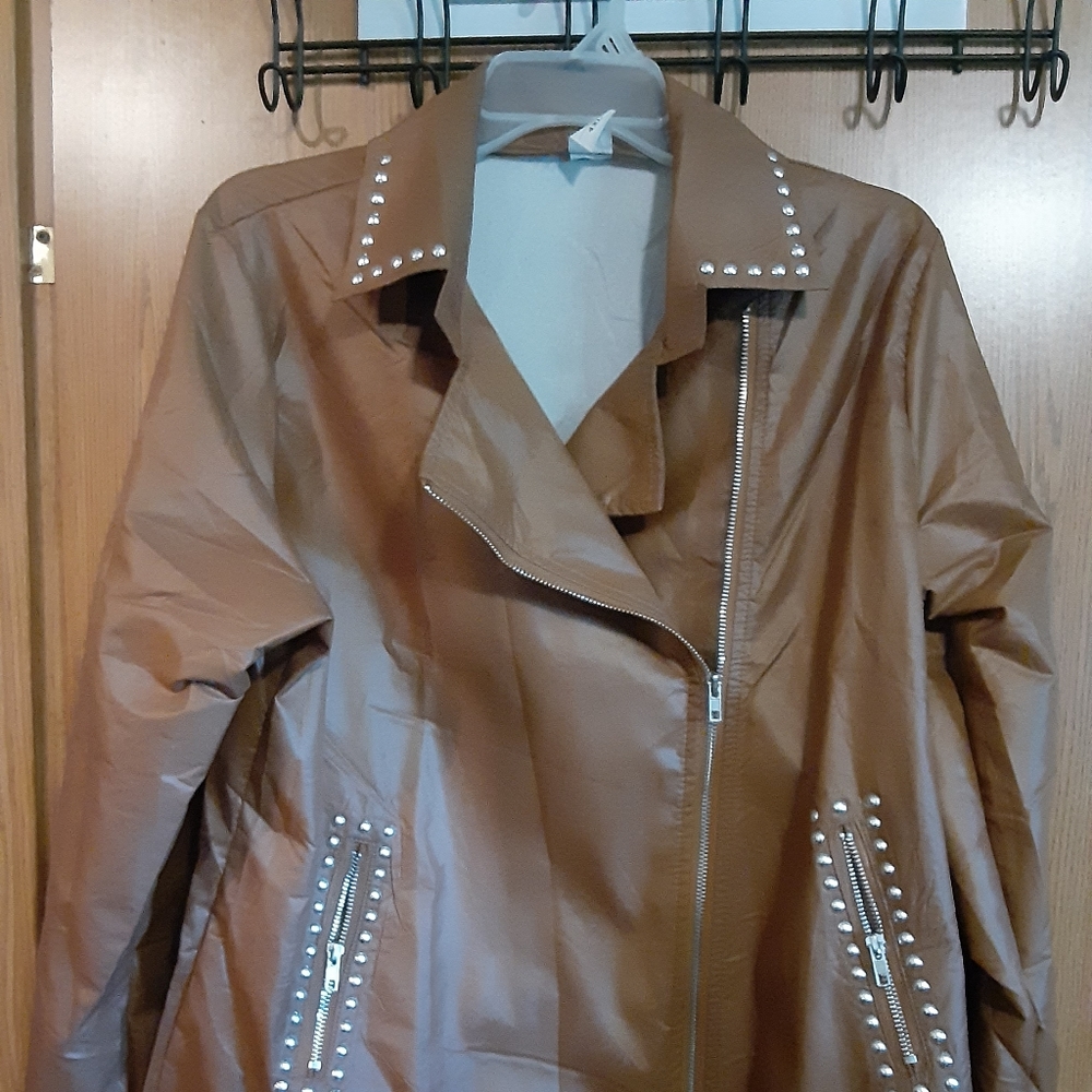 Jc  Penney Fashion brown faux leather coat